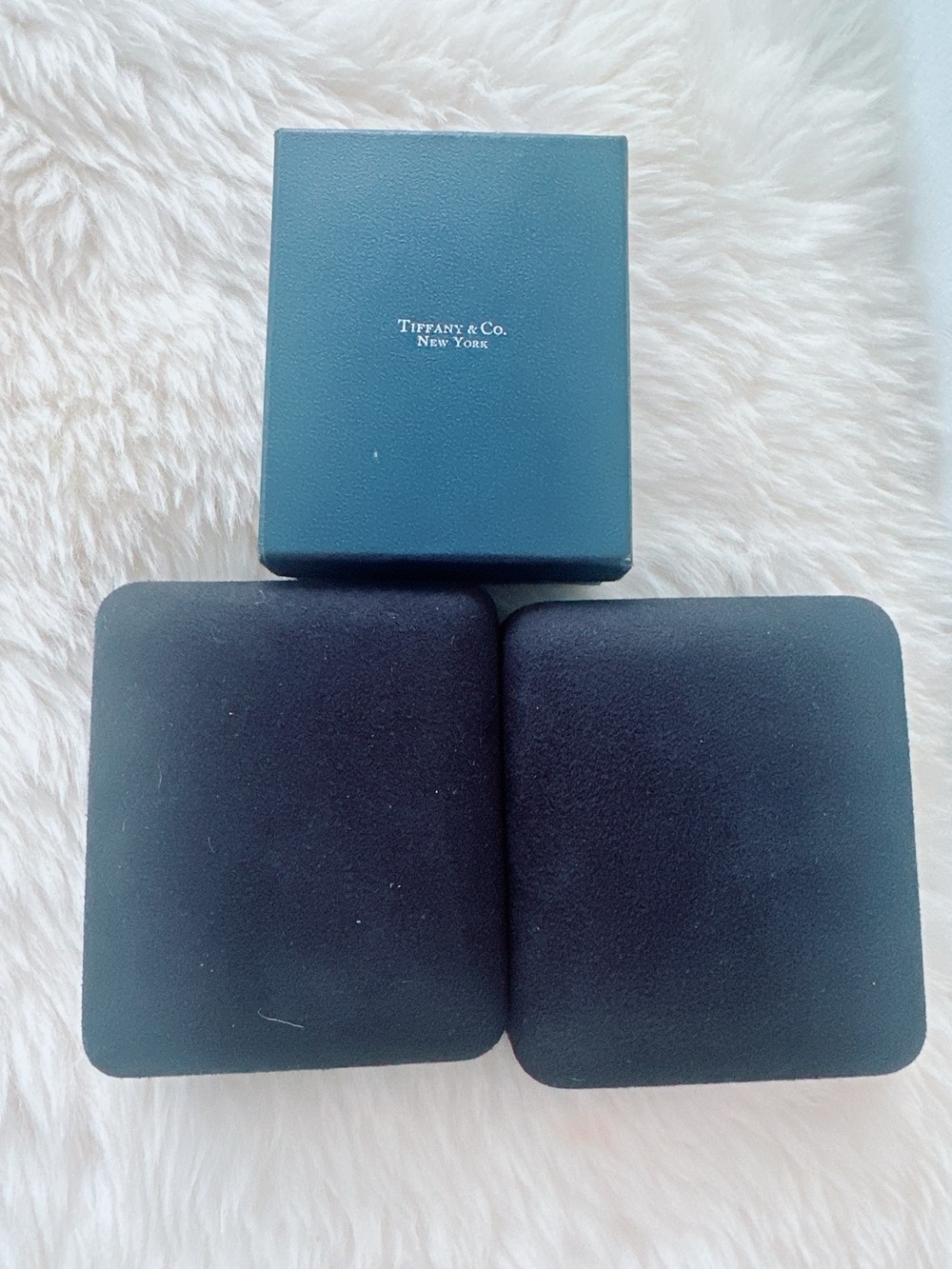 Vintage LOT of 3 Tiffany & Co. Blue Box with Black Velvet Jewelry Inserts